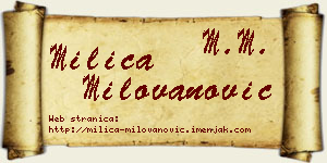 Milica Milovanović vizit kartica